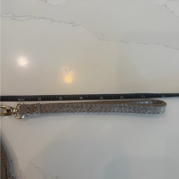 Anthropologie Beige Wristlet with Metallic Snakeskin Print - Picture 6 of 6